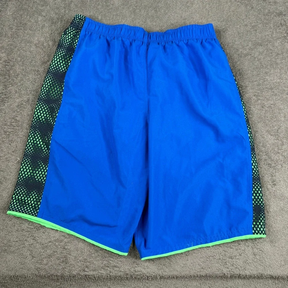 Nike Mens Swim Trunks Blue Neon Green Dot Pattern Board‎ Shorts Large